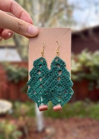 Image 1 of Green Christmas Tree Earrings