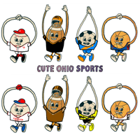 Image 1 of Kawaii Style Ohio Sports Set of 10 Stickers