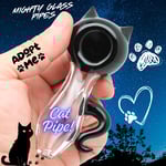 Black Cat Glass Tobacco Smoking Pipe 