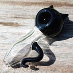 Black Cat Glass Tobacco Smoking Pipe 