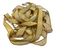 Image 4 of 1PC. SWAMP GAS 42" hand dyed wrist wrap bracelet silk ribbon//Yoga wrist wrap bracelet ribbon