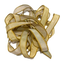 Image 7 of 1PC. SWAMP GAS 42" hand dyed wrist wrap bracelet silk ribbon//Yoga wrist wrap bracelet ribbon