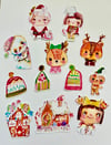 Holiday Flair - 12 die cut vinyl stickers