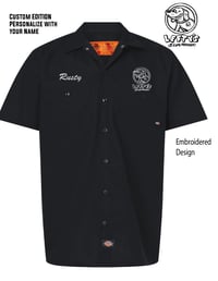 PERSONALIZED  Black  Short Sleeve Work Shirt