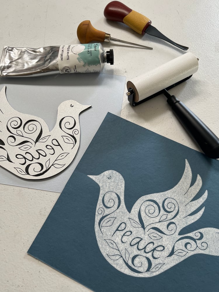 Image of Peace Dove (on Indian Cotton)