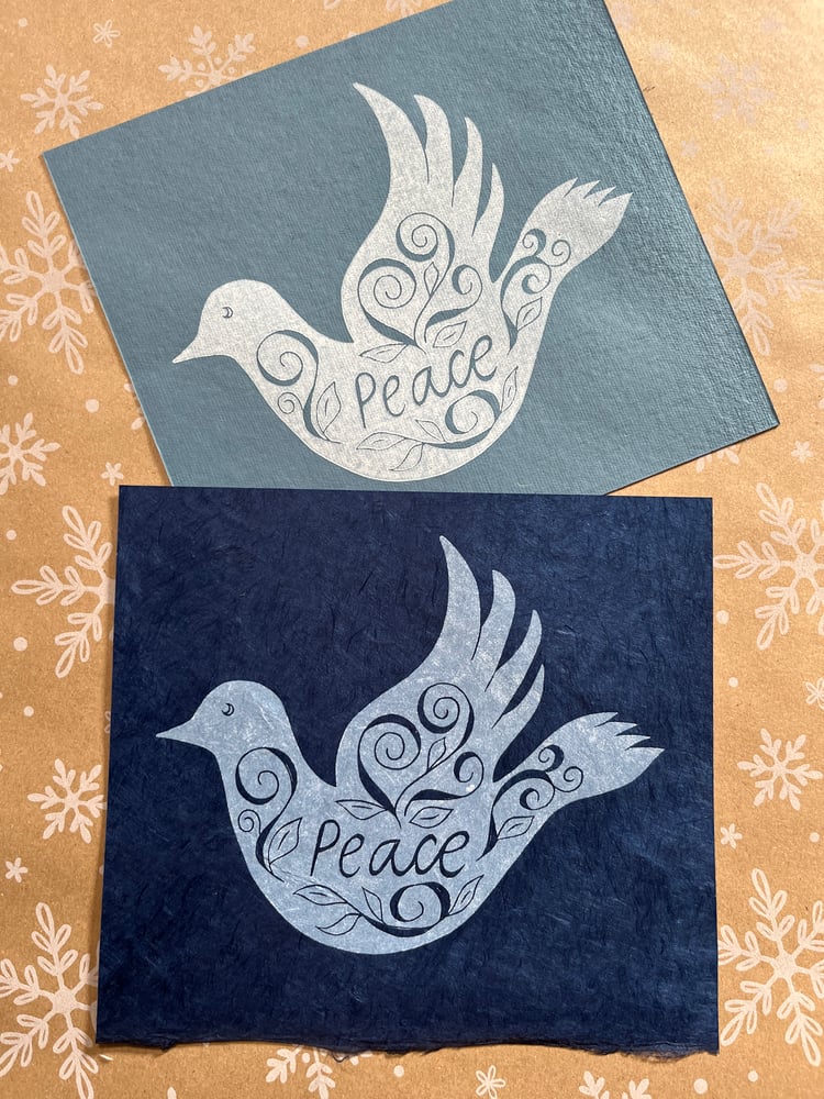 Image of Peace Dove (on Indian Cotton)