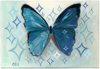 Blue Butterfly - Gouache Painting