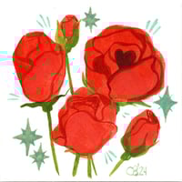 Red Roses 1 - Gouache Painting