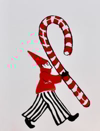 Image 1 of Stripe Department Elf Christmas Card
