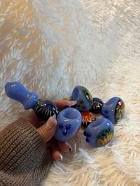 Image 5 of 4.5" Blue Wig-Wag Glass Hand Pipe