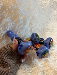 Image 7 of 4.5" Blue Wig-Wag Glass Hand Pipe