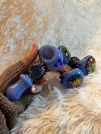 Image 9 of 4.5" Blue Wig-Wag Glass Hand Pipe