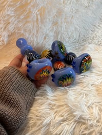 Image 11 of 4.5" Blue Wig-Wag Glass Hand Pipe