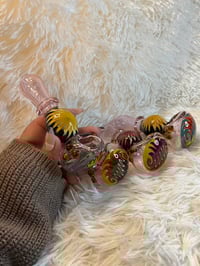 Image 2 of 4.5" Pink Wig-Wag Glass Hand Pipe