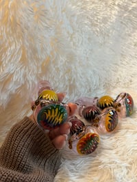 Image 8 of 4.5" Pink Wig-Wag Glass Hand Pipe