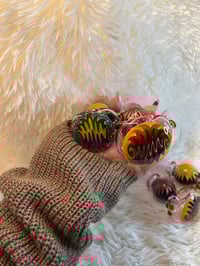 Image 9 of 4.5" Pink Wig-Wag Glass Hand Pipe