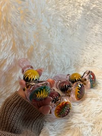 Image 10 of 4.5" Pink Wig-Wag Glass Hand Pipe