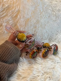 Image 11 of 4.5" Pink Wig-Wag Glass Hand Pipe