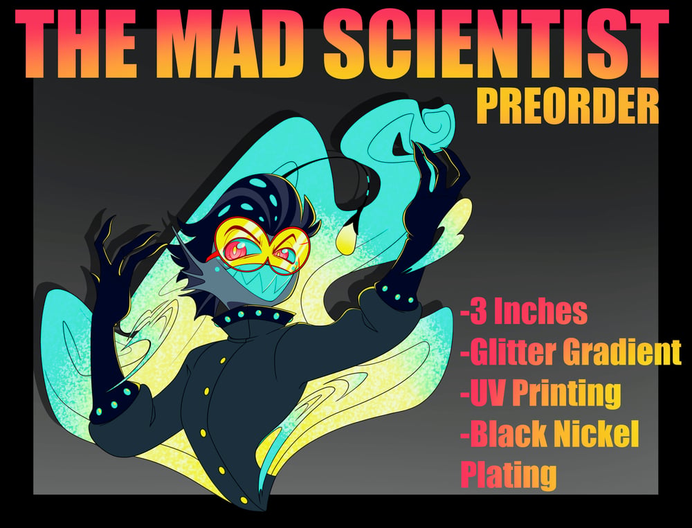 Image of Mad Scientist Baxter Hard Enamel Pin PREORDER