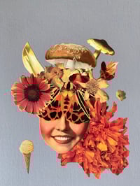 Image 2 of SALE - I'm SCREAMing Inside - Original Art - Collage - Mushroom - Botanical 