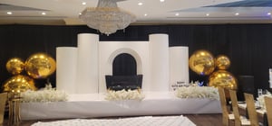 Image of White wood curve Ripple panels set of 4