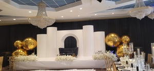 Image of White wood curve Ripple panels set of 4