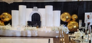 Image of White wood curve Ripple panels set of 4