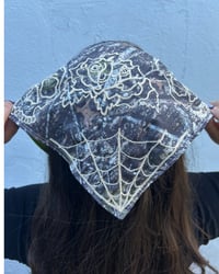 Image 3 of Rose And Skull Bandana/Head Scarf