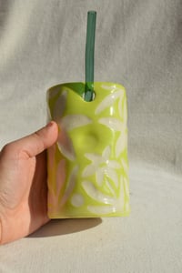 Image 2 of The SoulShine Co. Grip Straw Cup - Chartreuse