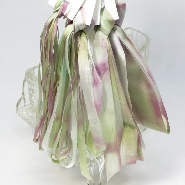 Image of NEW! Pink-Kissed Mint 3.5mm Silk Ribbon by Mary Jo Hiney