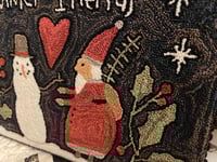 Image 3 of Winter Friends Primitive Punch Needle Decorative Folk Art Mat/Mini Rug~~