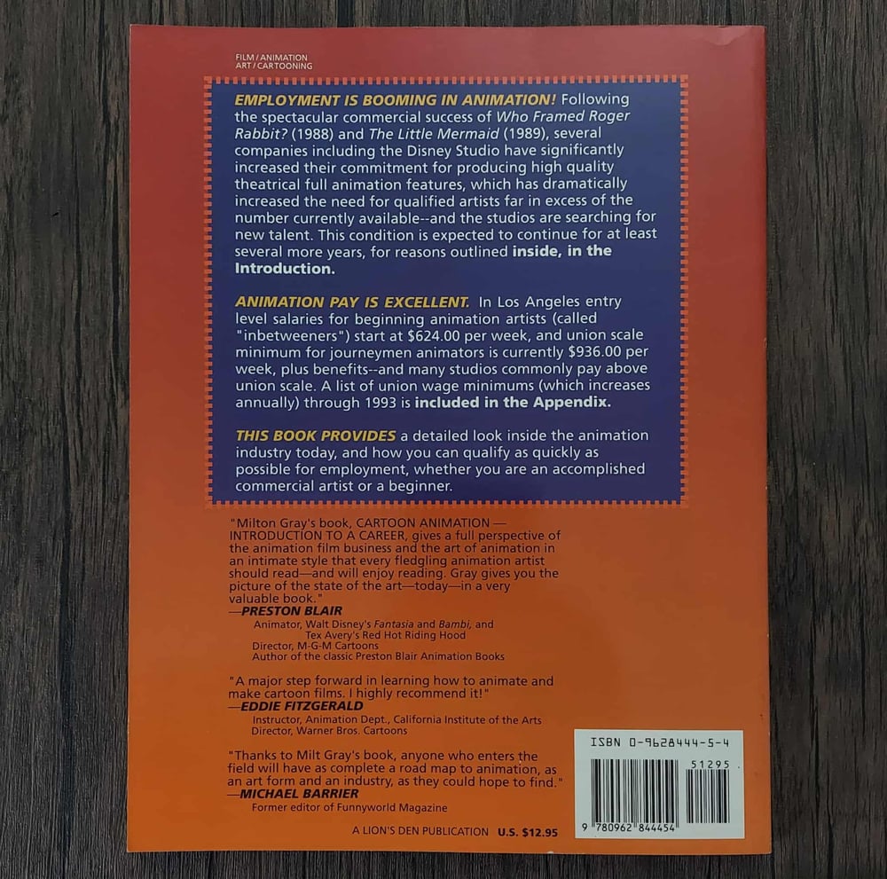 Cartoon Animation: Introduction to a Career, by Milton Gray