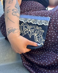 Image 2 of Butterflies Mini Denim  Clutch 