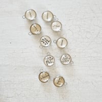 Image 1 of glass domed word/quote soldered charms 