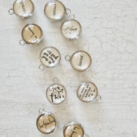 Image 2 of glass domed word/quote soldered charms 