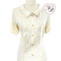 Image 1 of Axes Femme Cream Buttoned Blouse Top