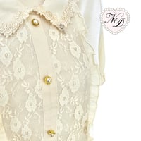 Image 2 of Axes Femme Cream Buttoned Blouse Top
