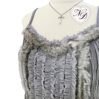 Image 3 of Japanese brand Grey Fur Trim Camisole Top