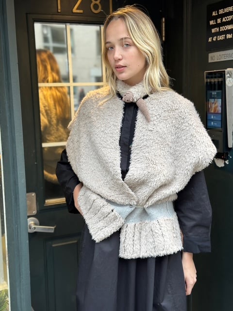 Image of Antipast Fuzzy Vest in Ivory