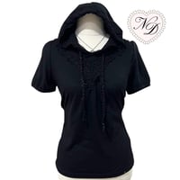 Image 1 of Axes Femme Black Hooded Shirt Top
