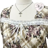 Image 2 of L'EST ROSE Plaid Floral Blouse Top