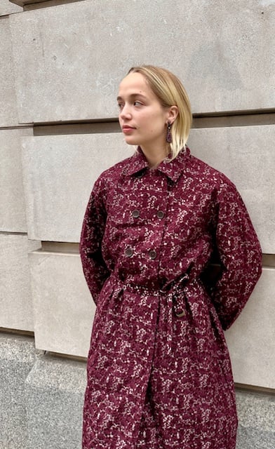 Image of Antipast Burgundy Lace Coat