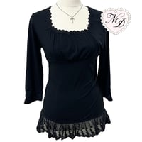 Image 1 of Axes Femme Black Lace Milkmaid Top #1