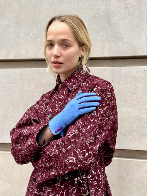 Image of Antipast Burgundy Lace Coat