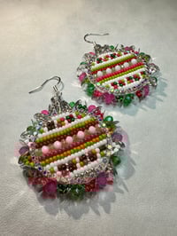 Image 2 of Native Beaded Christmas ornament earrings 
