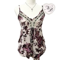 Image 1 of L'EST ROSE Floral Velvety Camisole Top