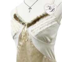 Image 2 of Angel Nap Ivory Fur Trim Camisole Top