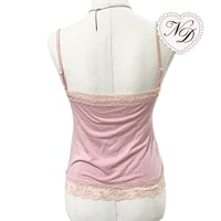 Image 3 of Cropped Pink Lace Camisole Top