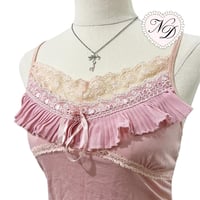 Image 2 of Cropped Pink Lace Camisole Top