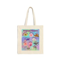 Image 1 of Fragrant Flowers Canvas Tote Bag – Floral Scent Guide Eco Shopper